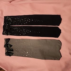 2 pairs of rhinestone knee highs NWOT